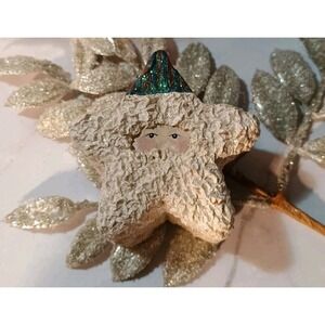 Vintage Belsnickle Santa Star Shaped Trinket Box Christmas Sparkle 1998 Glitter